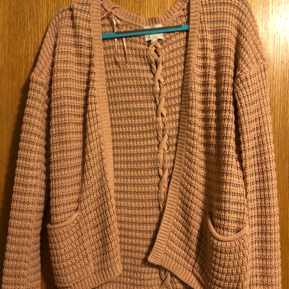 Light pink crochet cardigan size M